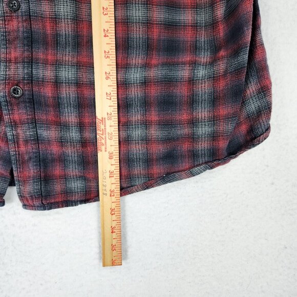 Harley Davidson Shirt Mens 3XL Red Gray Plaid Flannel Button Up Embroidered - Picture 7 of 11